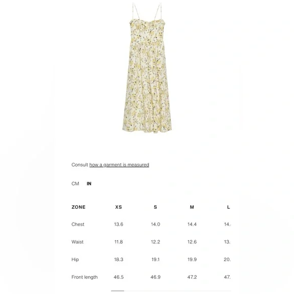 Zara FLORAL PRINT POPLIN MIDI DRESS XS - Picture 12 of 12